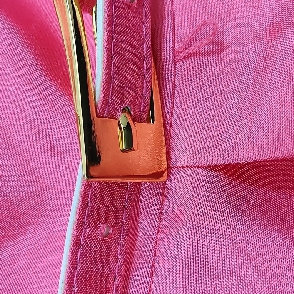 Color Block  Belted Waist dress - fuchsia/black/white Size: 14W - Picture 6 of 6